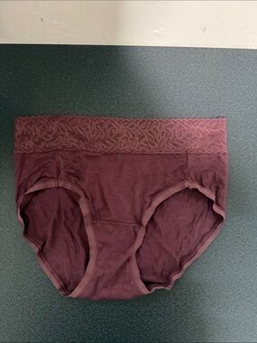 Midnight by Carole Hochman Lace-Waist Brief in Wine